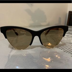 Le Specs Mirrored Cat Eye Sunglasses KIN INK